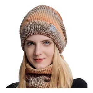 Deago - NWT - Stylish Multicolor Knit Beanie and Scarf Set
